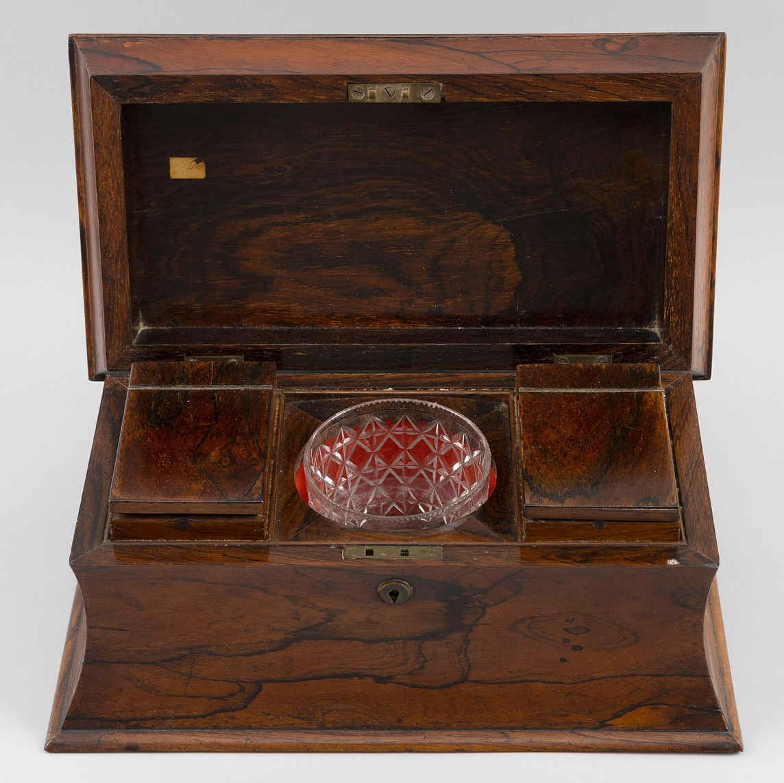 19th Century English Rosewood Veneer Tea Caddy