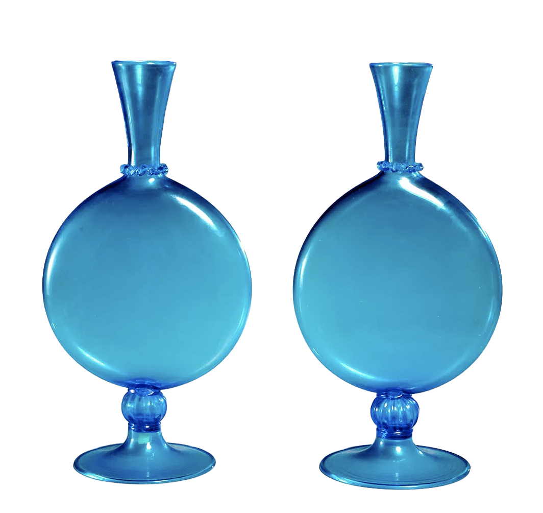 Vittorio Zecchin, pair Soffiato vases, model 5093