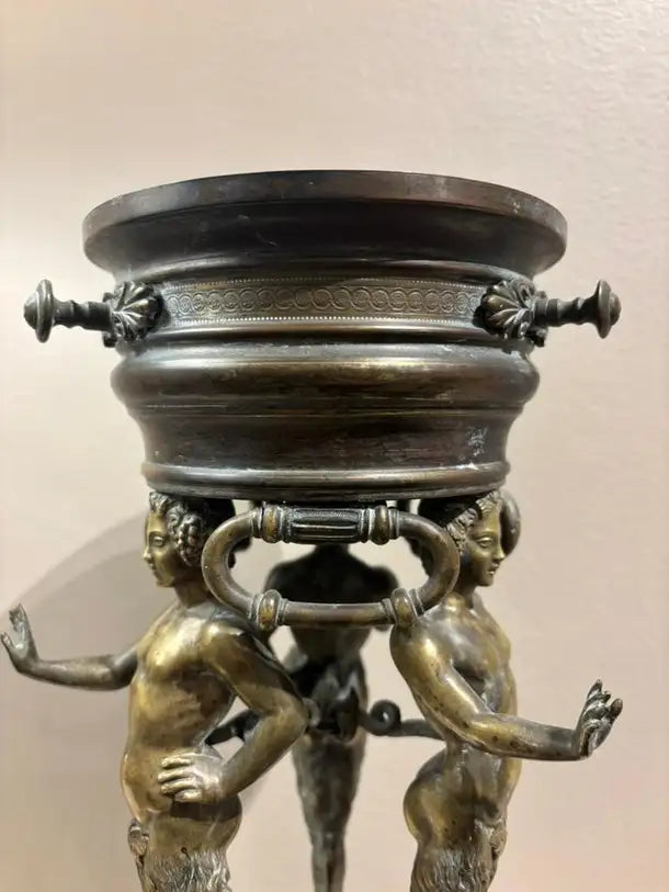 19th Century Italian Grand Tour Bronze Brazier, Ancient Pompeii Original