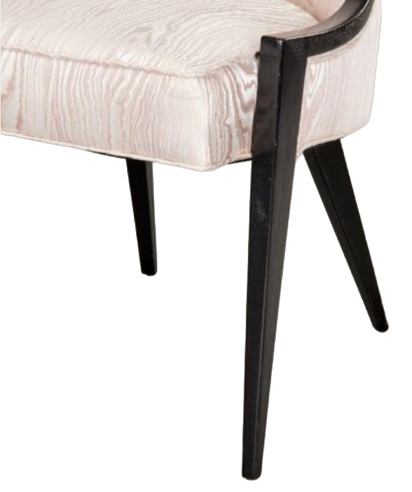 Harvey Probber Pair Ebonized Mahogany of Gondola Chairs, Model 1053