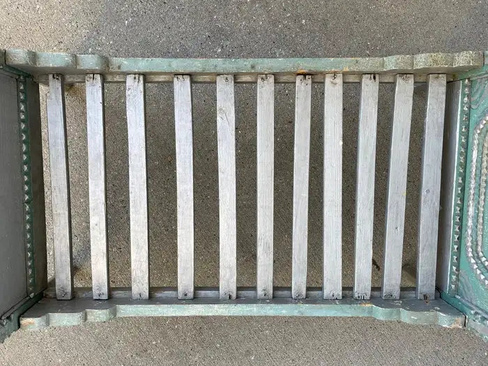 Tramp Art Folk Art Dog Bed With Silver And Blue Paint