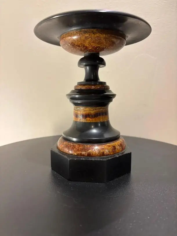 English Regency Period Blue John Tazza with Black Marble