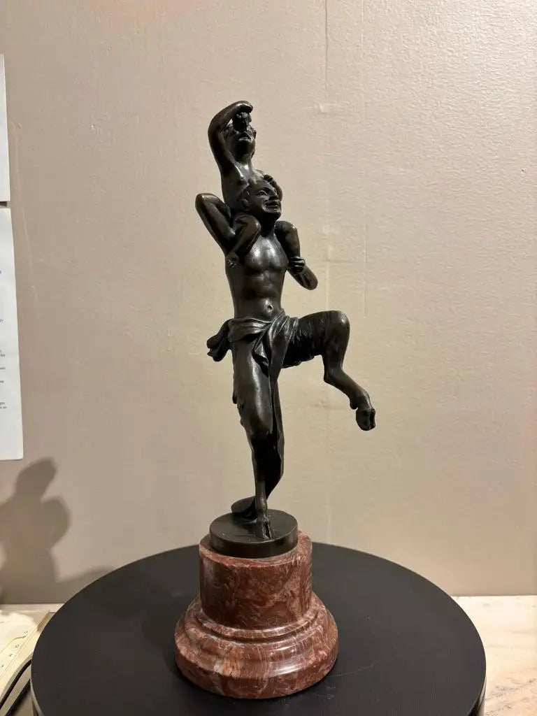 Bronze Satyr Carrying the Young Dionysus by Franz Bergman