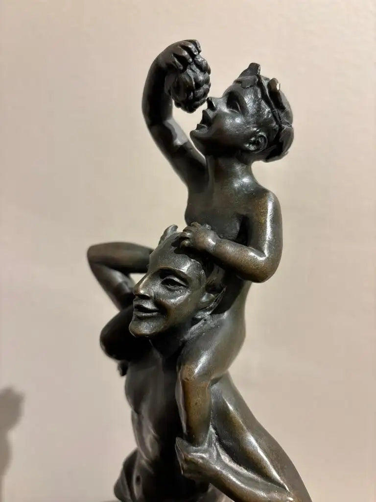 Bronze Satyr Carrying the Young Dionysus by Franz Bergman