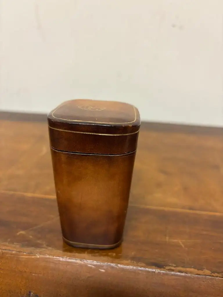 Vintage Italian Leather Gambling Dice Cup