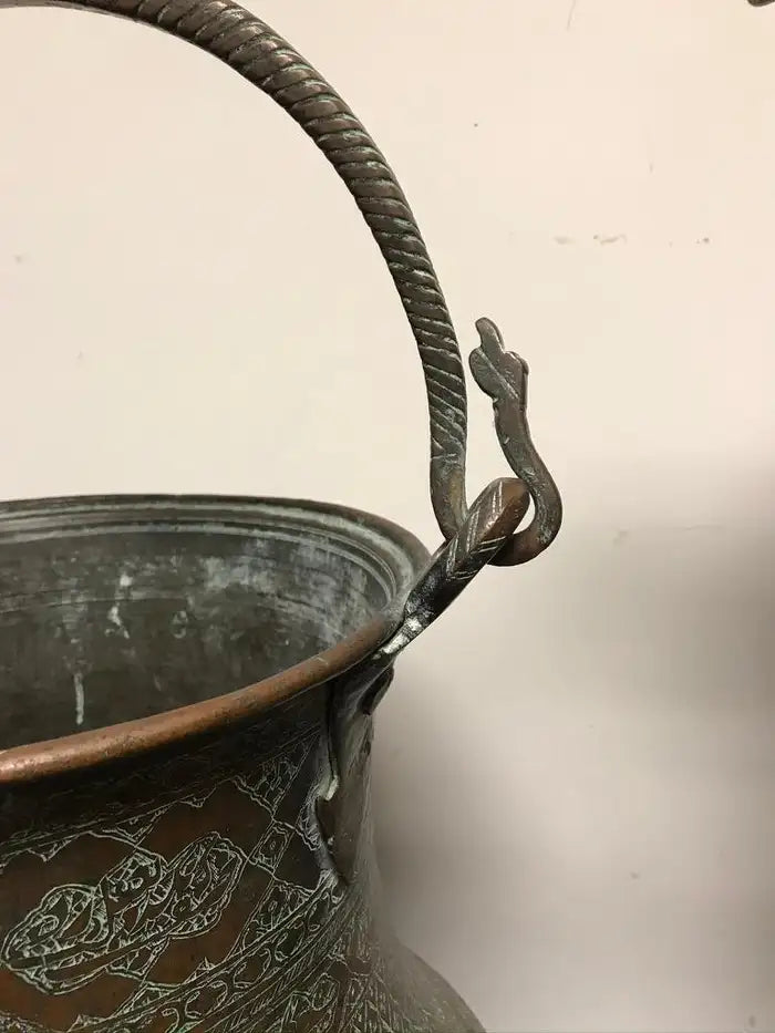 Ottoman Copper Bucket With Incised Decoration
