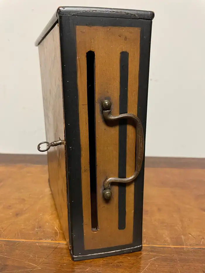 19th Century English Victorian Hand Painted Letter Box, Dated 1890