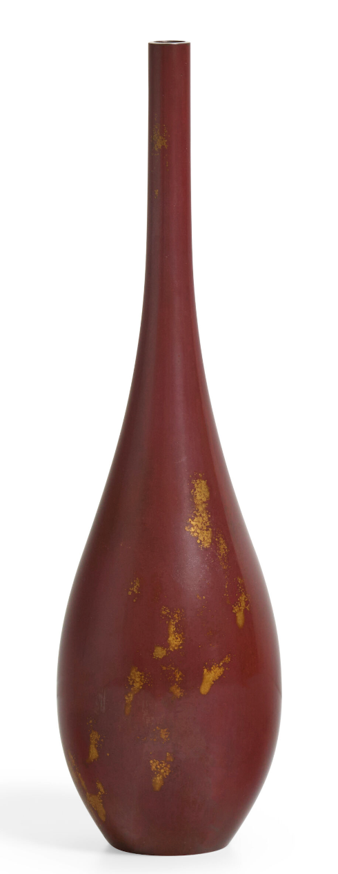 Bronze Flower Vase by Kurisaki Tsugio