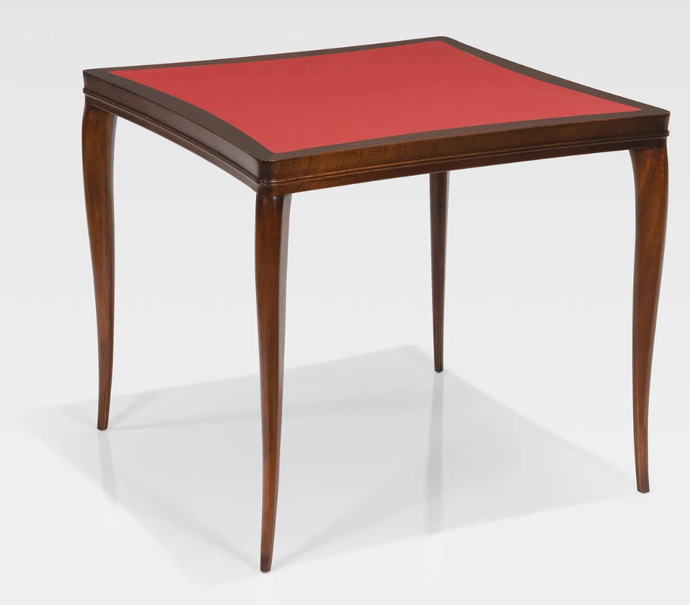 Edward Wormley for Dunbar Mahogany and Leather-Top Game Table