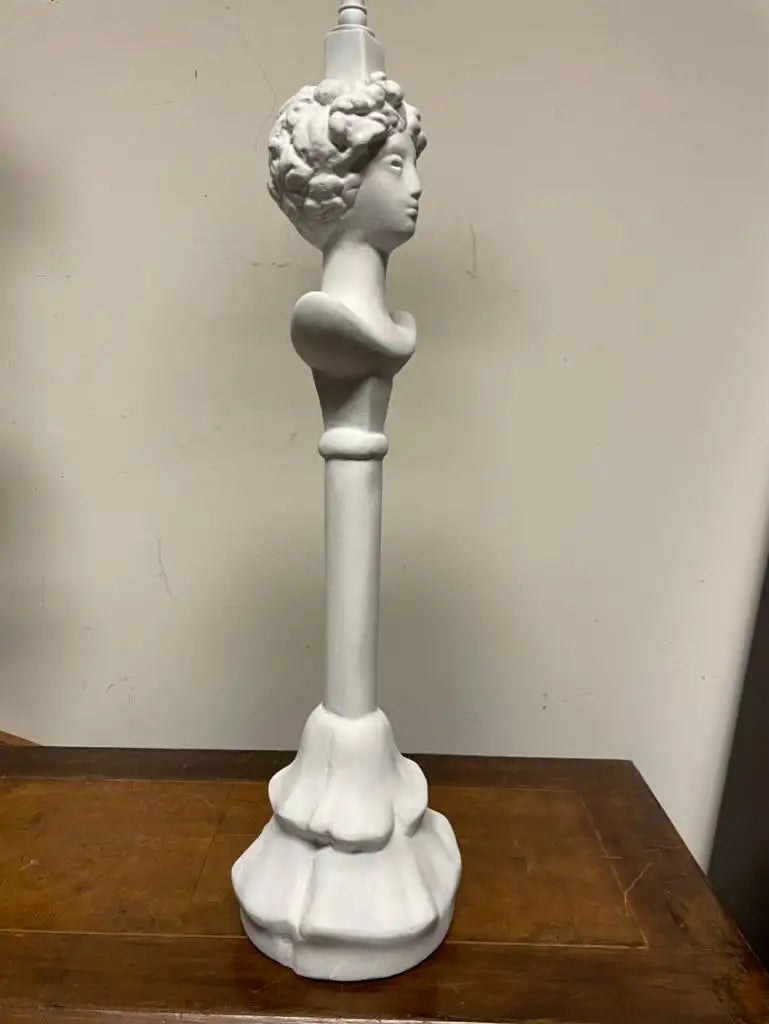 Pair Painted Plaster Table Lamps After Alberto Giacometti, "Tete de Femme"