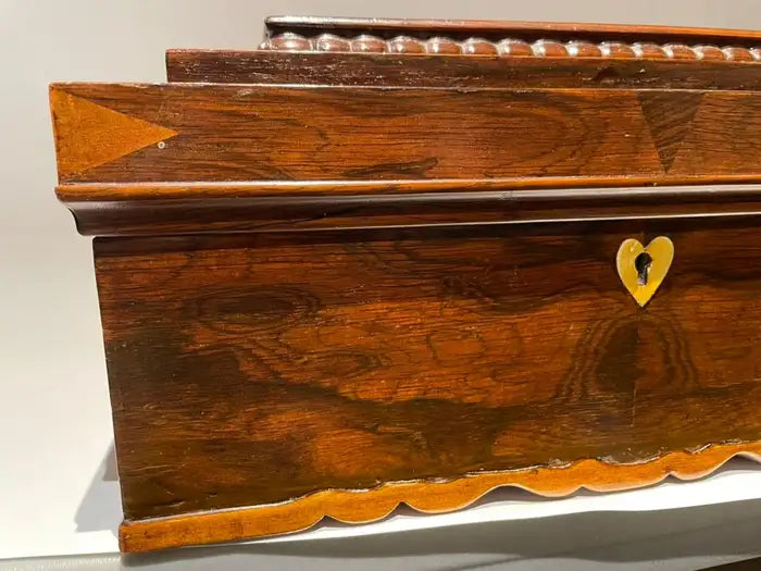 19th Century American Rosewood Box with Fruit Wood Star Inlay