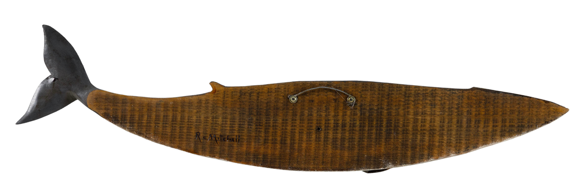 Roger Mitchell Carved and Painted Minke Whale Plaque