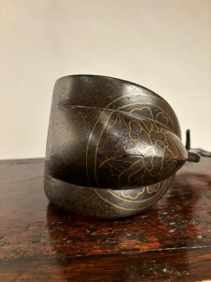 18th Century Japanese Silver Inlaid Iron Shogun Stirrup Abumi