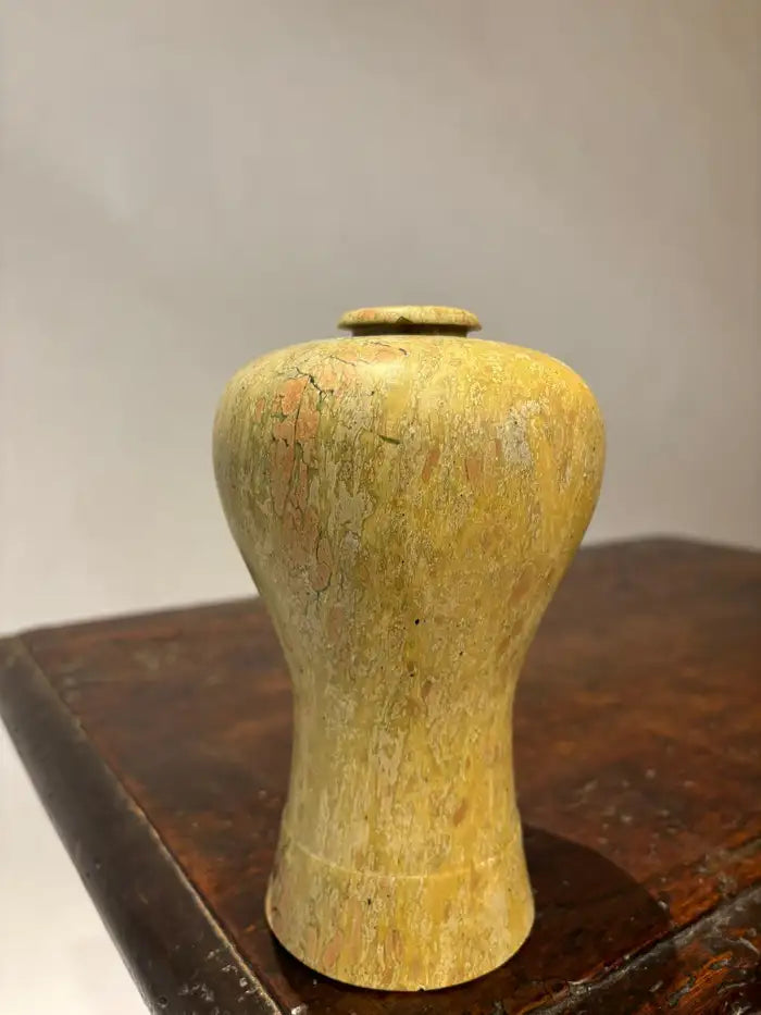 19th Century Japanese Carved Stone Bud Vase