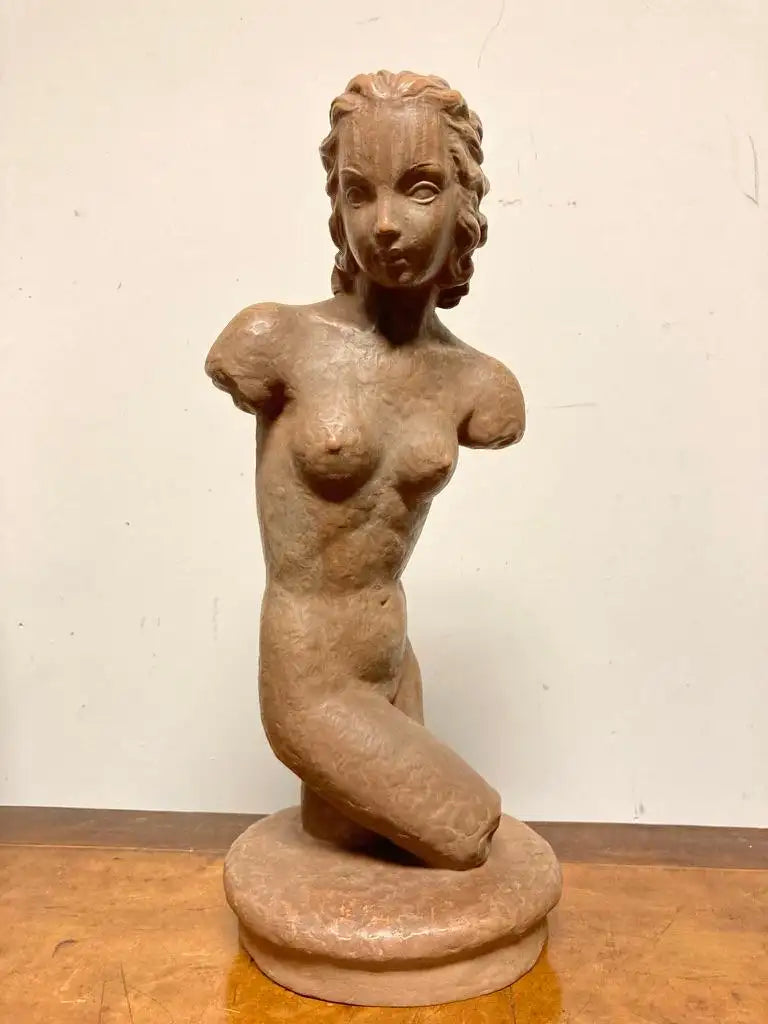 Terracotta Female Nude, Austrian Art Deco, Goldscheider, Vienna