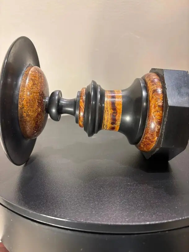 English Regency Period Blue John Tazza with Black Marble