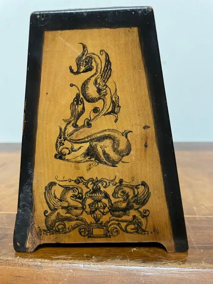 19th Century English Victorian Hand Painted Letter Box, Dated 1890