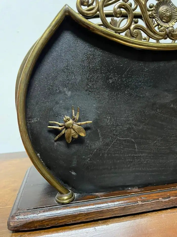 19th Century English Mahogany Brass And Steel Magazine Rack