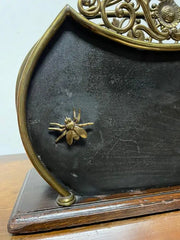 19th Century English Mahogany Brass And Steel Magazine Rack
