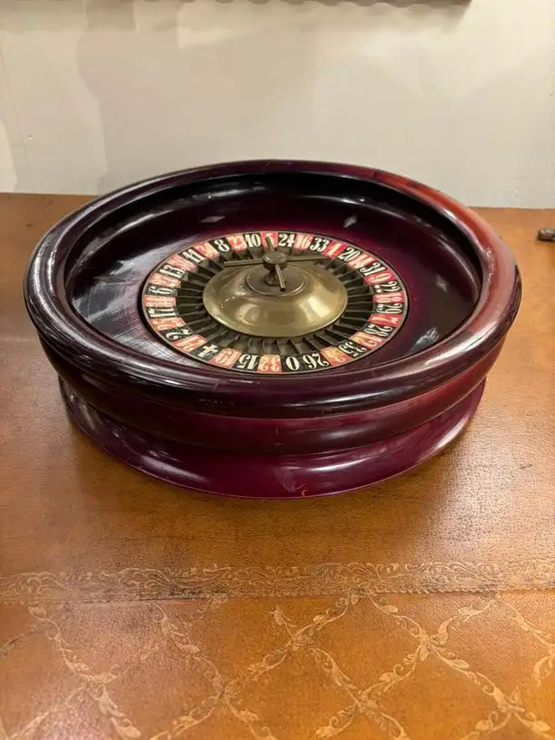 19th Century Continental Roulette Wheel with Lacquered Finish