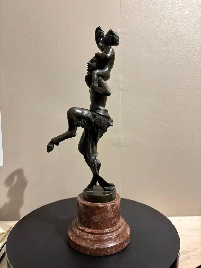 Bronze Satyr Carrying the Young Dionysus by Franz Bergman