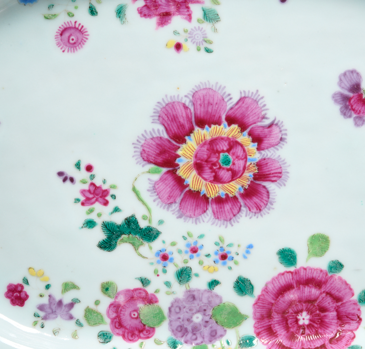 3 Chinese Export Qianlong famille rose dishes