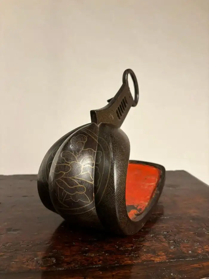 18th Century Japanese Silver Inlaid Iron Shogun Stirrup Abumi