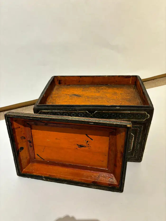 19th Century Anglo Indian Inlaid Mosaic Box With Drop Front and Drawers