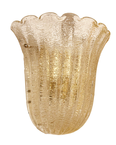 A Pair of Barovier & Toso Gold-Flecked Glass Sconces – Avery