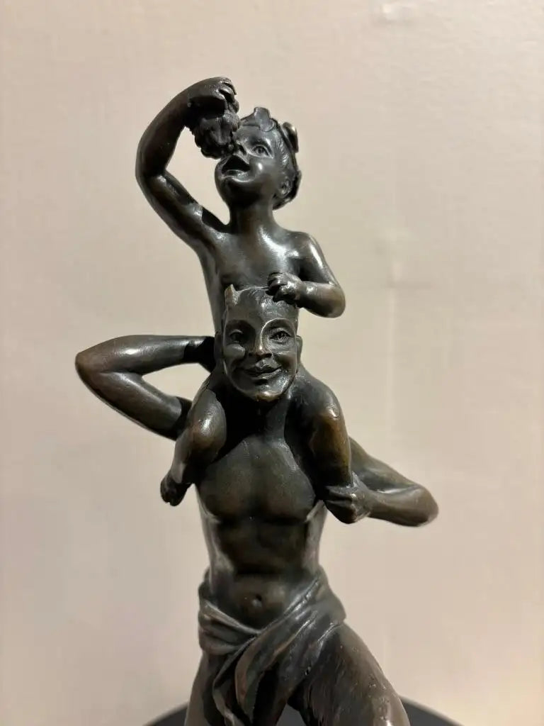 Bronze Satyr Carrying the Young Dionysus by Franz Bergman