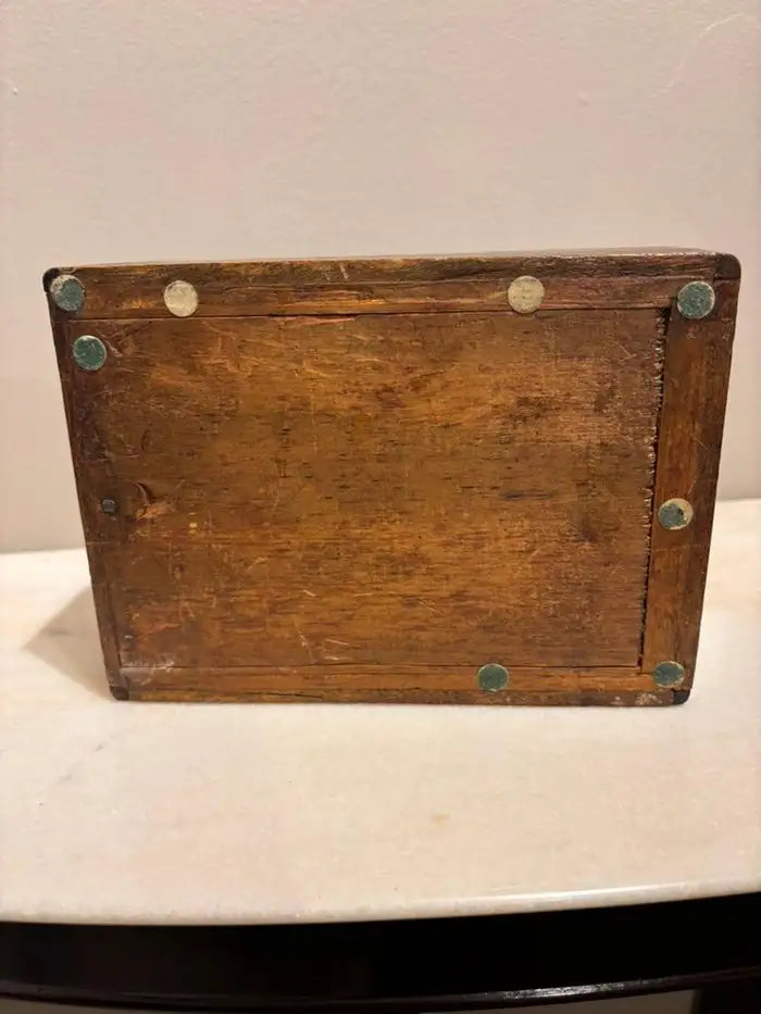 19th Century Walnut Box With Bone and Mother-of-Pearl Inlay