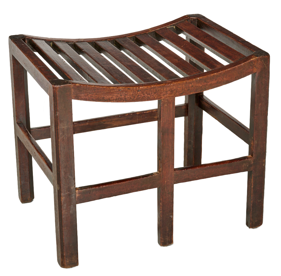 Georgian mahogany slatted stool.