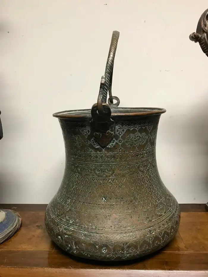 Ottoman Copper Bucket With Incised Decoration