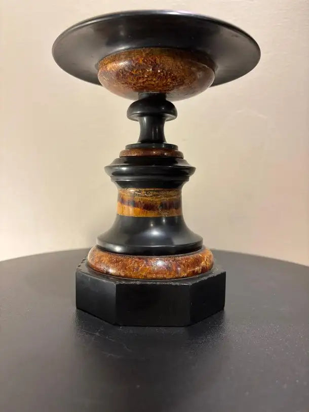 English Regency Period Blue John Tazza with Black Marble