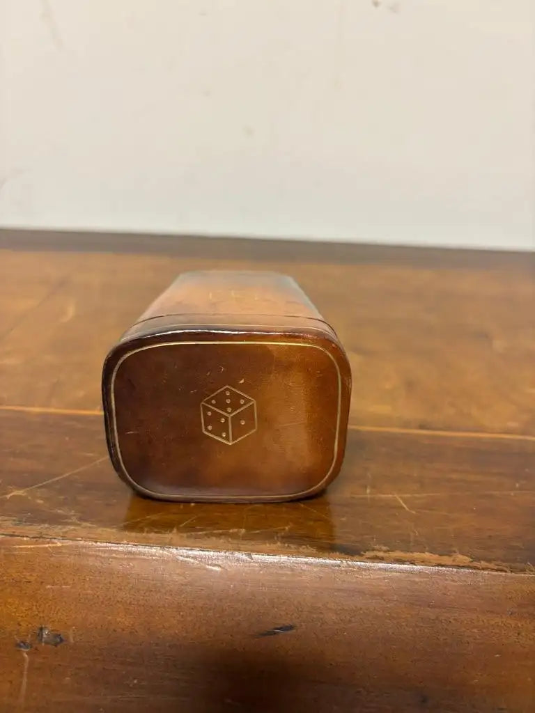 Vintage Italian Leather Gambling Dice Cup