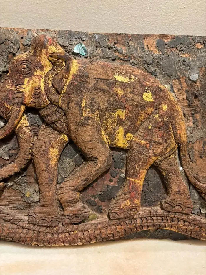 19th Century Anglo Indian Carving of an Elephant, a Tiger, a Serpent and a Rat