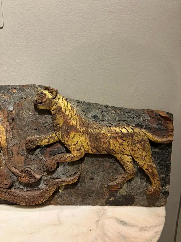 19th Century Anglo Indian Carving of an Elephant, a Tiger, a Serpent and a Rat