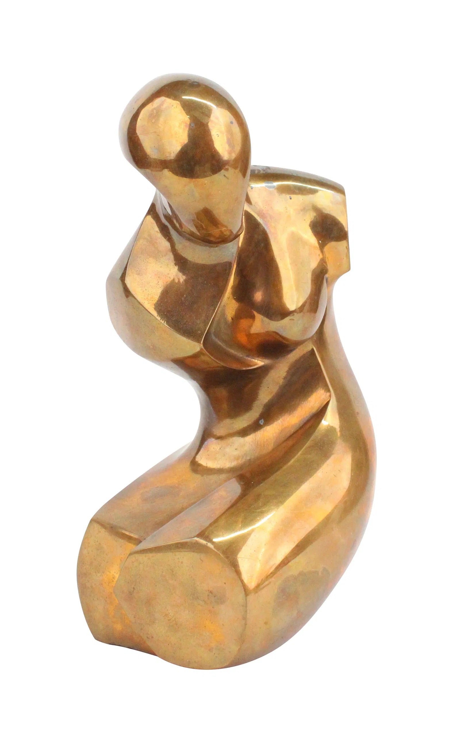 Mid-Century French Cubist Nude Bronze Sculpture