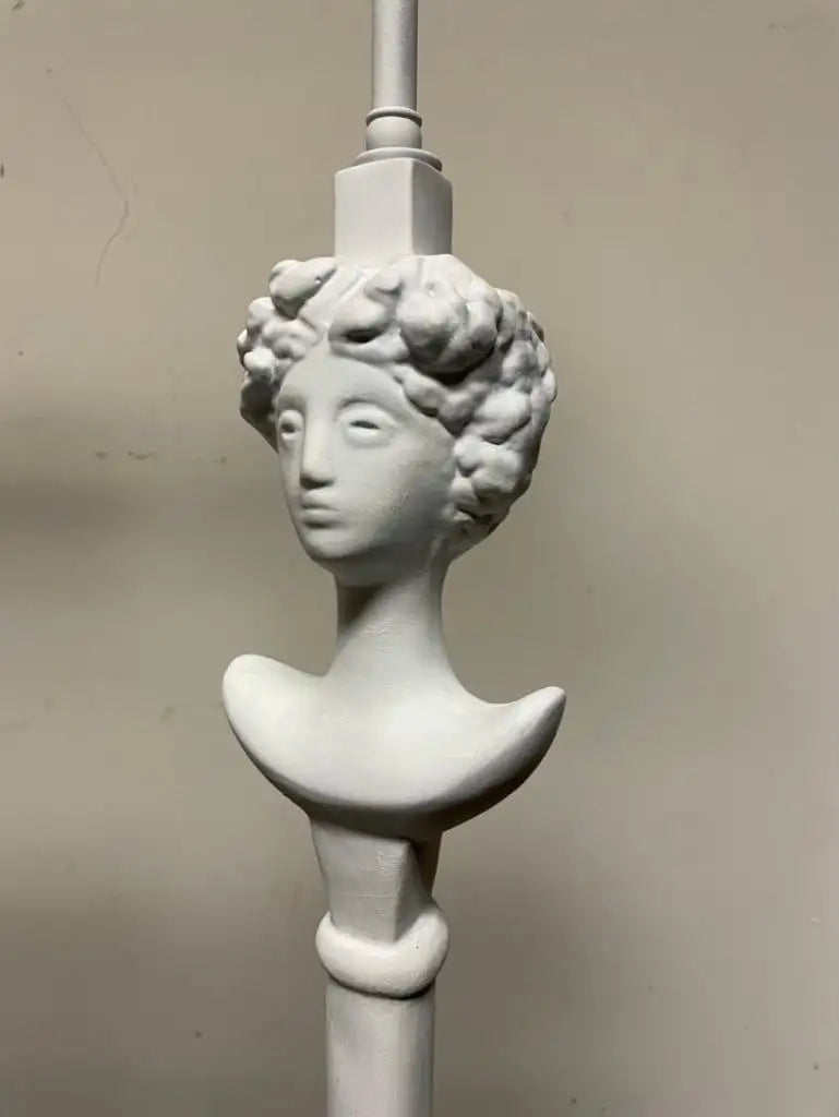 Pair Painted Plaster Table Lamps After Alberto Giacometti, "Tete de Femme"