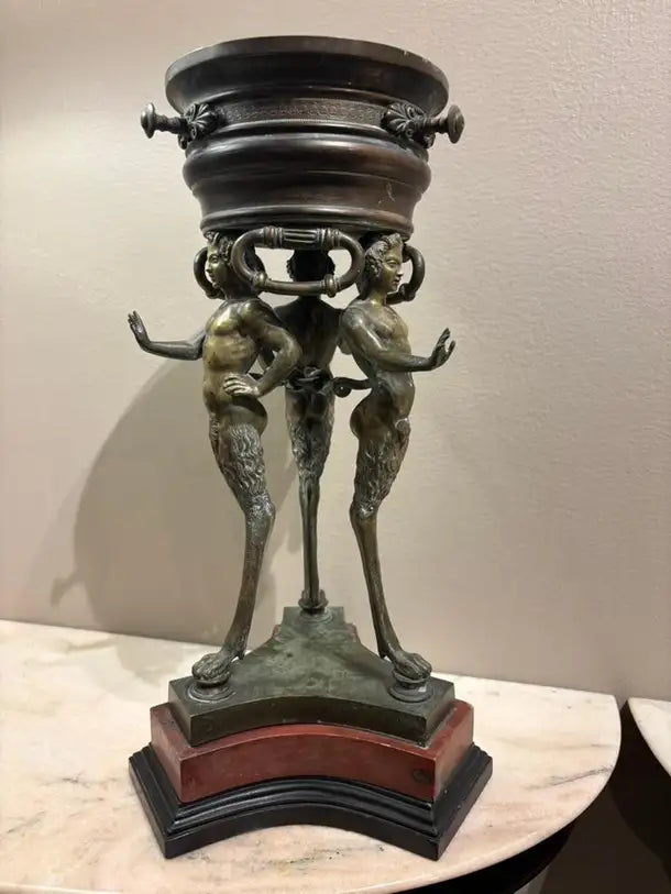 19th Century Italian Grand Tour Bronze Brazier, Ancient Pompeii Original