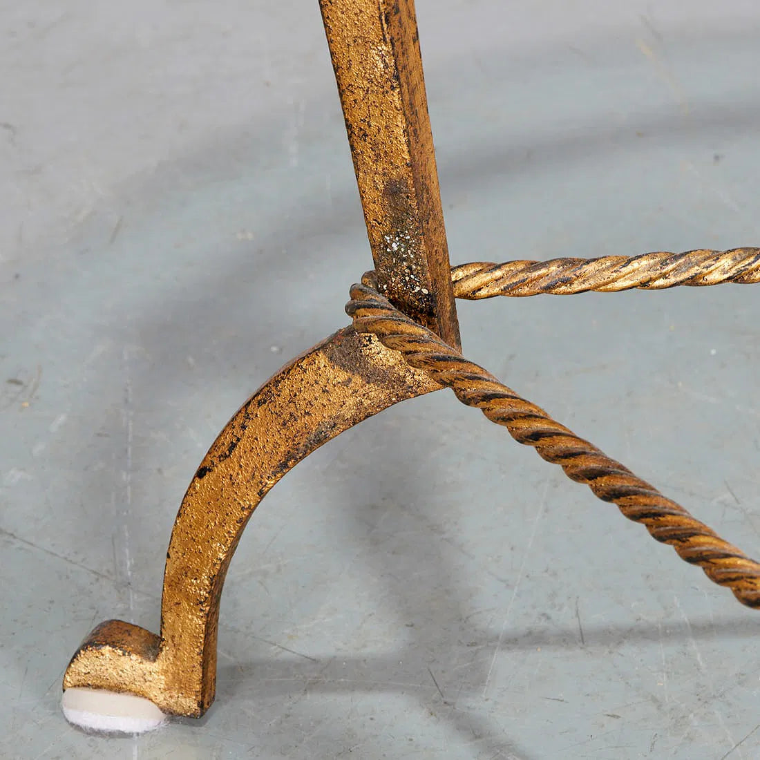 French Glass Top Gilt Guéridon Attributed to Maison Ramsay