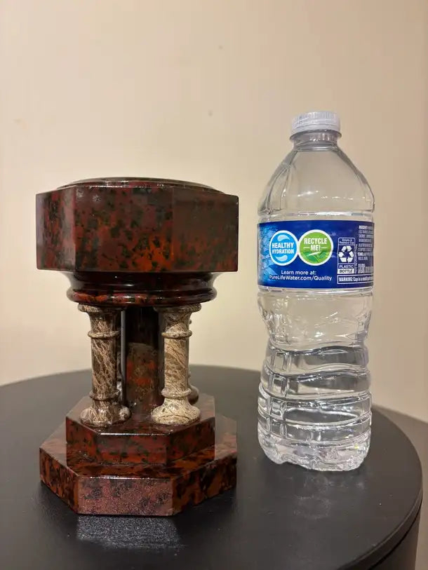 19th Century Italian Hardstone Urn Miniature Font Signed and Dated 1834