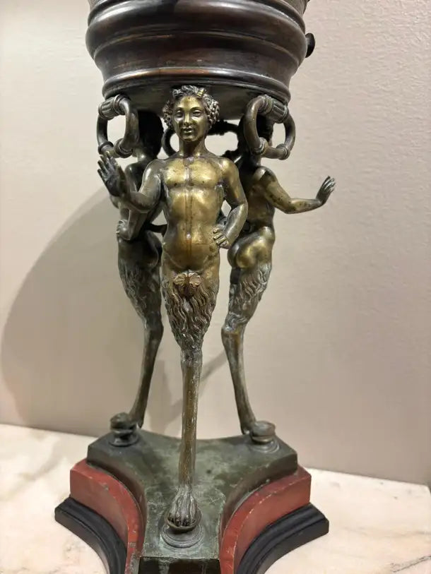 19th Century Italian Grand Tour Bronze Brazier, Ancient Pompeii Original