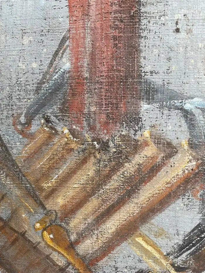 18th Century Italian Trompe L'Oeil Painting On Canvas Of Musical Instruments