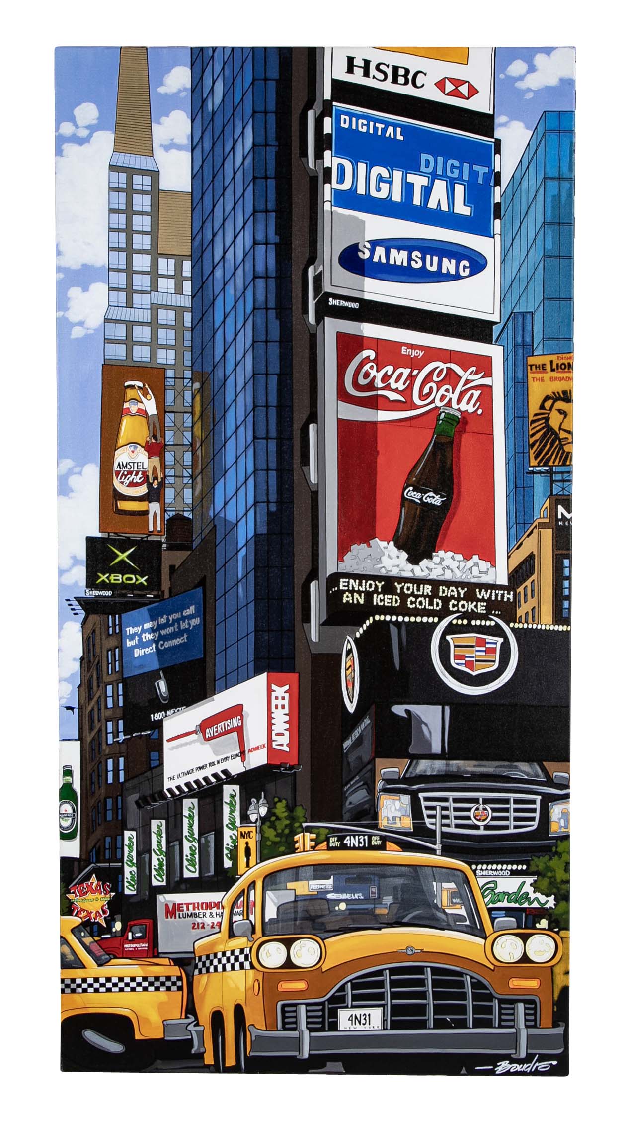 Acrylic on Canvas of Times Square by Canadian Artist Guy Boudro