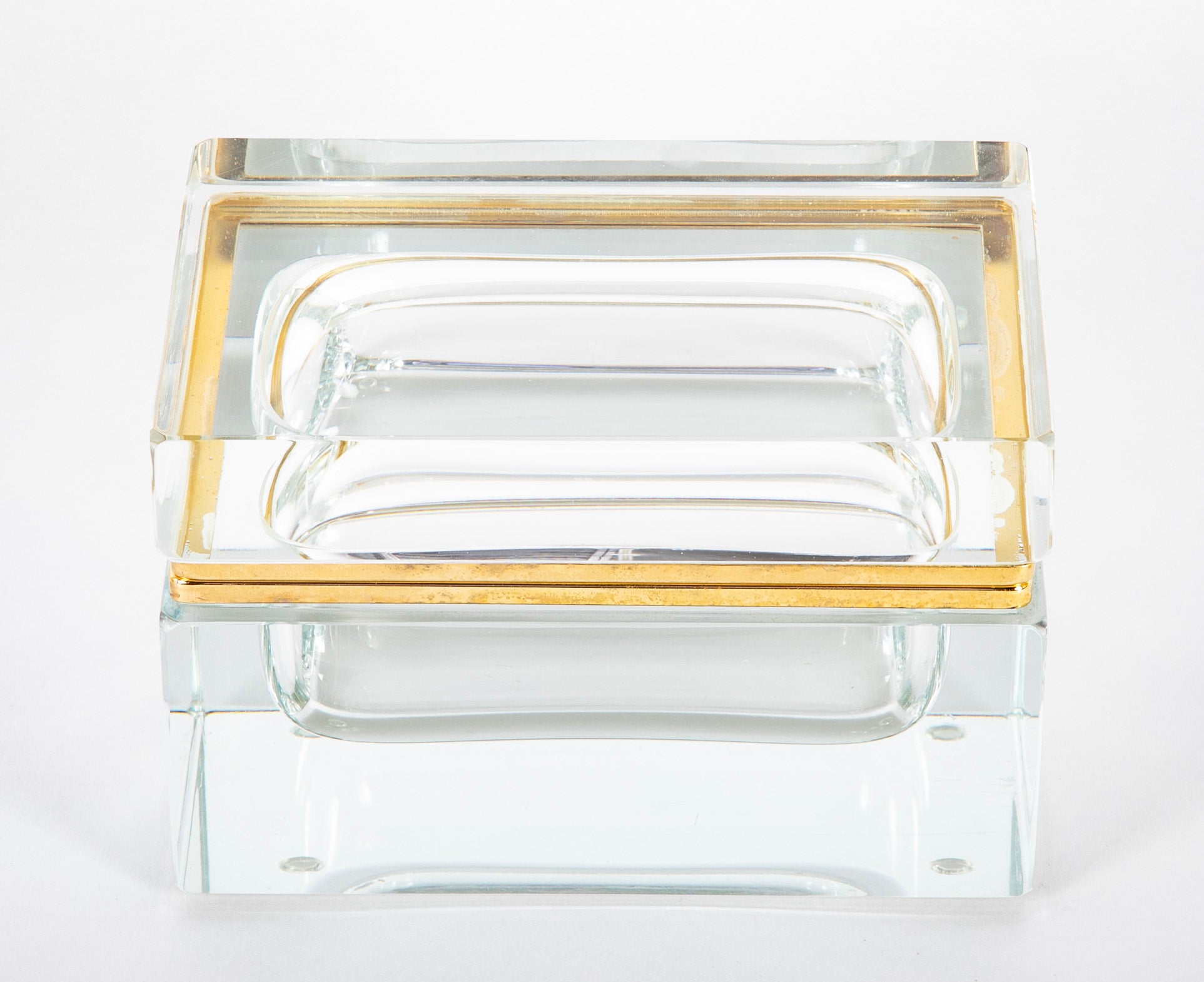 20th Century Murano Sommerso Clear to Clear Glass Box