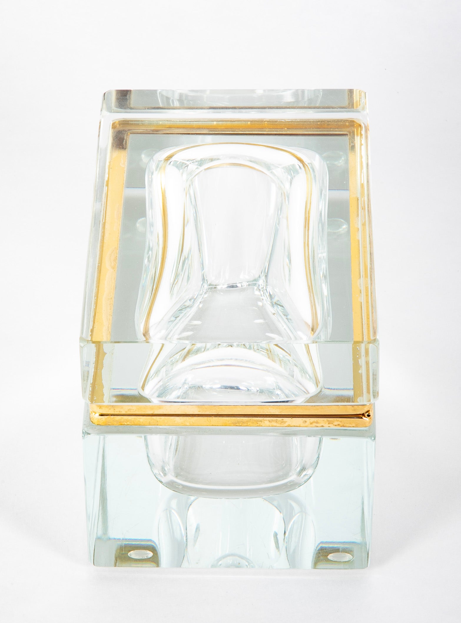 20th Century Murano Sommerso Clear to Clear Glass Box