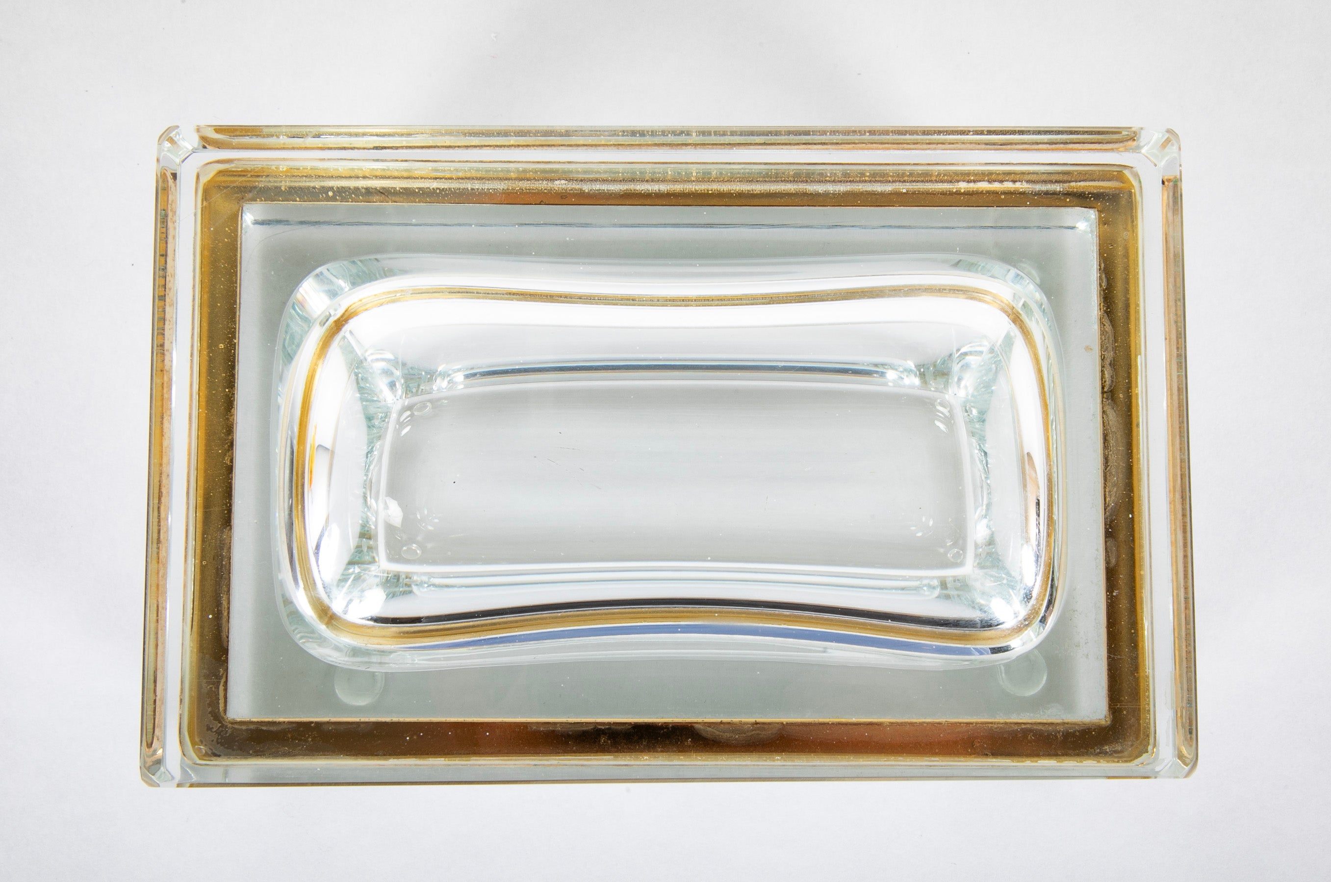 20th Century Murano Sommerso Clear to Clear Glass Box