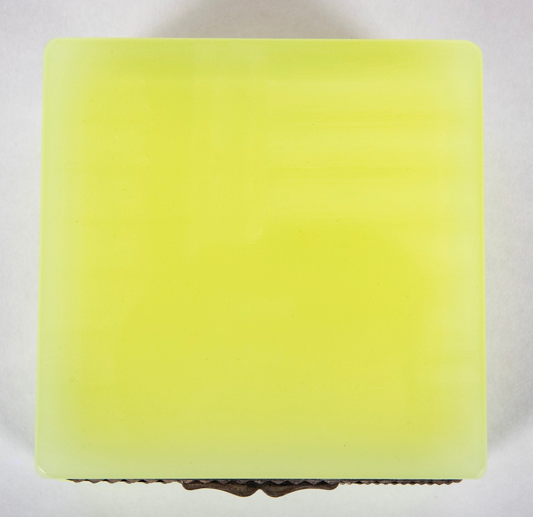 Mid-Century Lemon Colored Opaline Glass Box