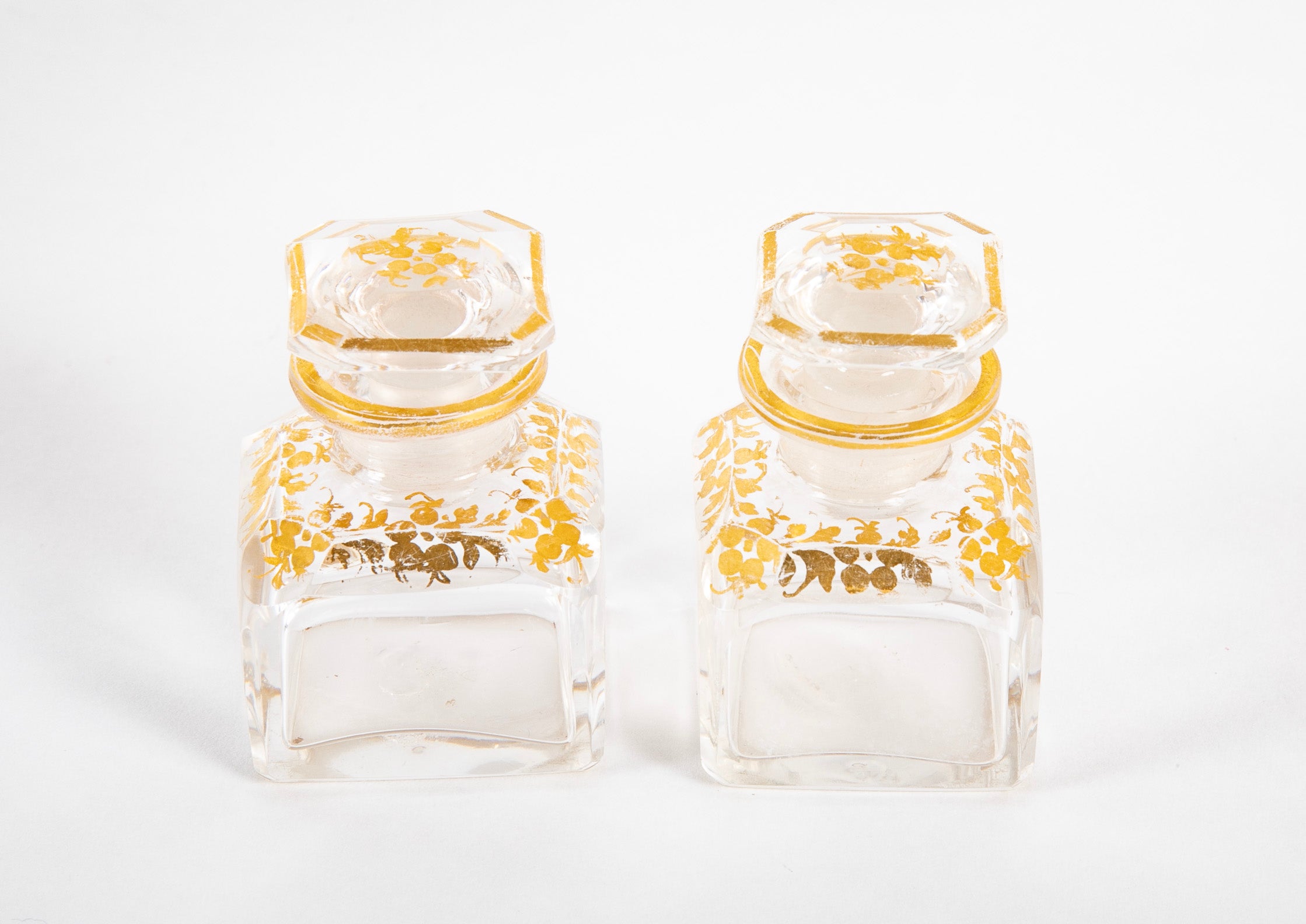 Baccarat Hand Painted Opaline Glass Perfume Casket